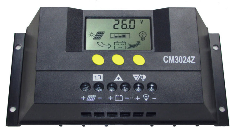 SOLARLADEREGELGERÄT 12V/24V 30A AUTOMATISCH FÜR SOLARPANEELE