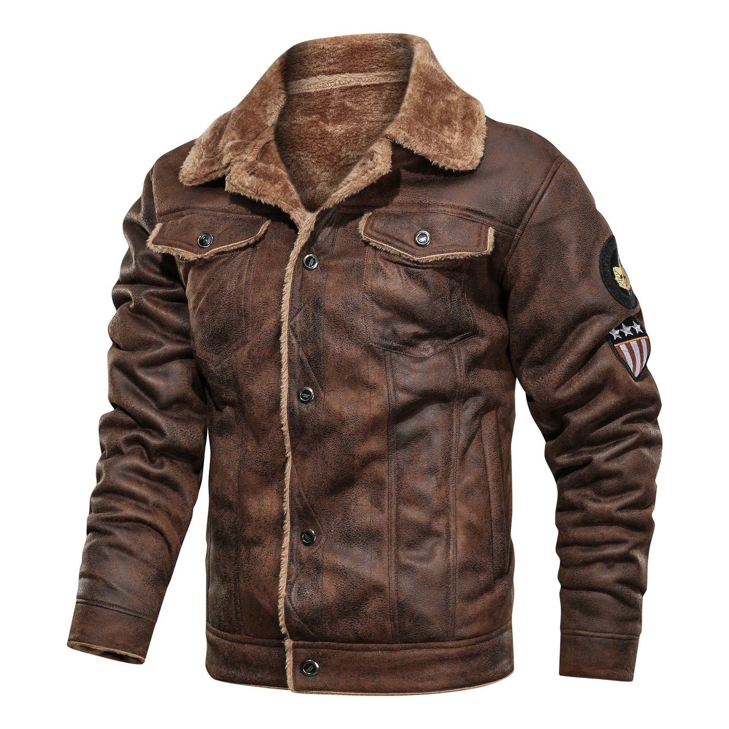 Giubbotto uomo in pelle Military