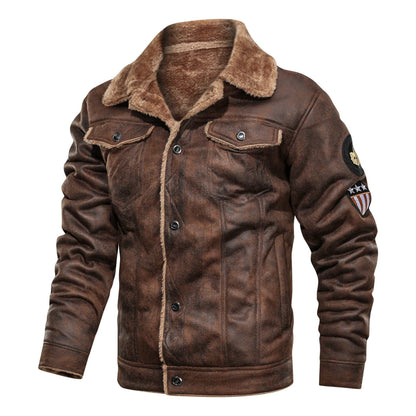 Giubbotto uomo in pelle Military