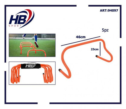 Set 5 Hürden Sport Training Fußball Geschwindigkeit Agilität Football Orange 23cm