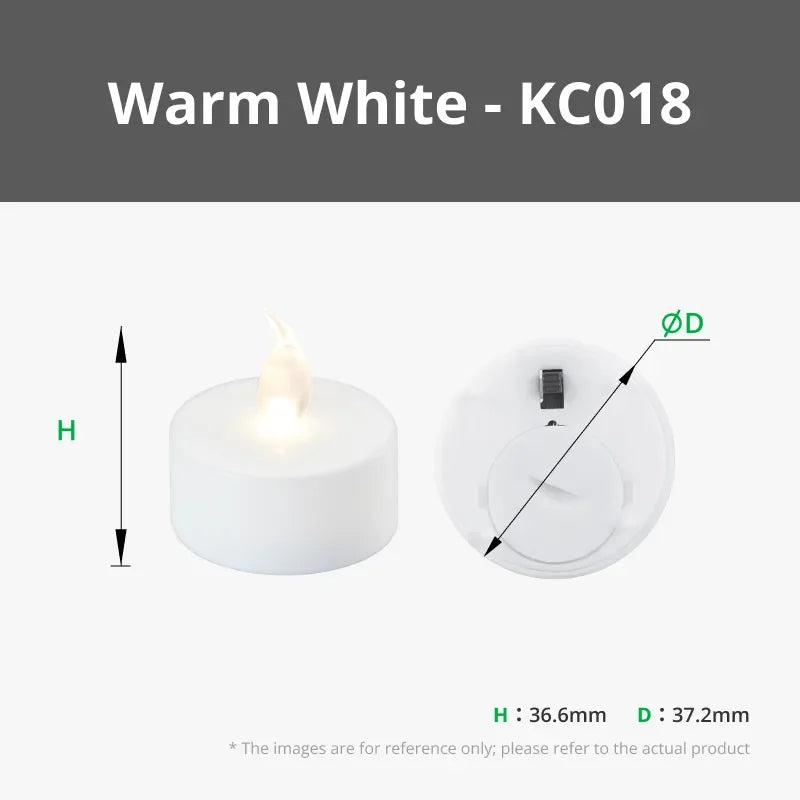 LED flame team tea light candle set 12pcs