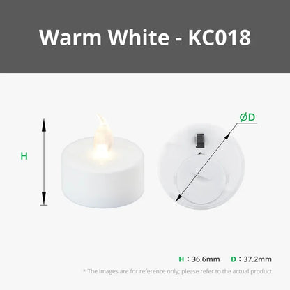 LED flame team tea light candle set 12pcs