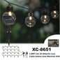 Solar Festoon Light 10 Bulbs String 3.8m Outdoor Christmas Decorations
