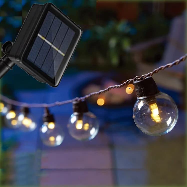 Catenaria Solare Luminosa 10 Lampadine Catena 3,8mt Luci Esterno Addobbi Natale
