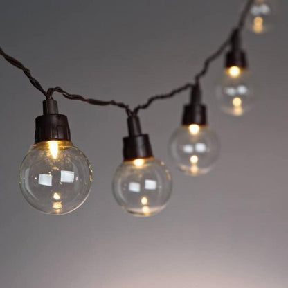 Catenaria Solare Luminosa 10 Lampadine Catena 3,8mt Luci Esterno Addobbi Natale