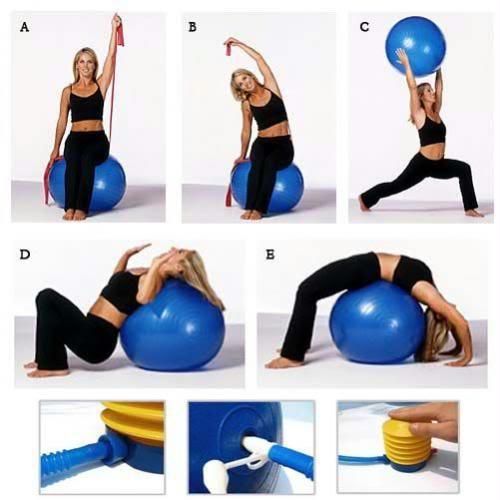 Aufblasbarer Gymnastikball für Übungen im Fitnessstudio und Yoga