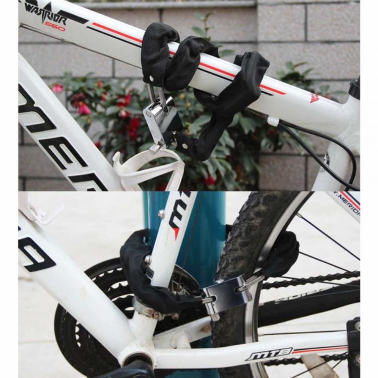 Kette + Vorhängeschloss Metall Diebstahlschutz für Roller Motorrad Fahrrad ummantelt 3 Schlüssel