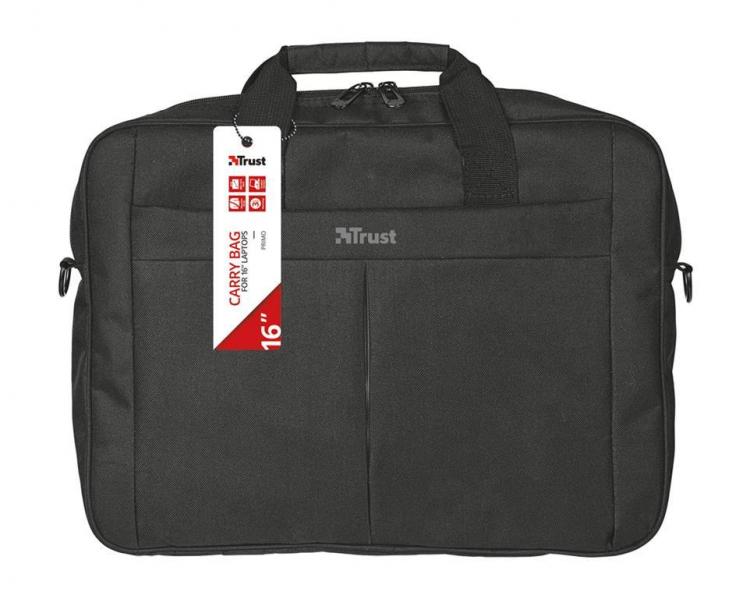 Trust Primo - Borsa per PC Notebook Laptop fino a 16" Zaino con Tracolla Nero Valigetta