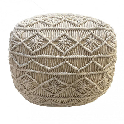 Pouf Bengasi: Quadratisch, Weiß, Baumwolle, 45x45x45cm
