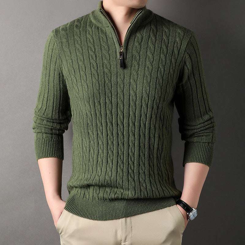 Herren-Pullover mit halbem Reißverschluss – Old Money®