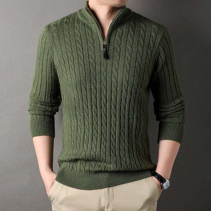 Herren-Pullover mit halbem Reißverschluss – Old Money®