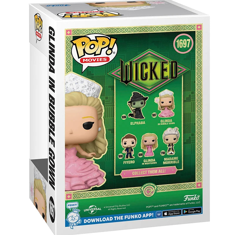 Funko Pop ! Movies - Wicked (1697) Glinda In Bubble Gown - Figure Mago Di Oz 9Cm