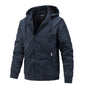 Men's Jacket with Removable Hood Spring and Autumn Casual Sport Cotton Coat