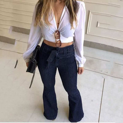 Pantaloni donna a zampa larga Jeans