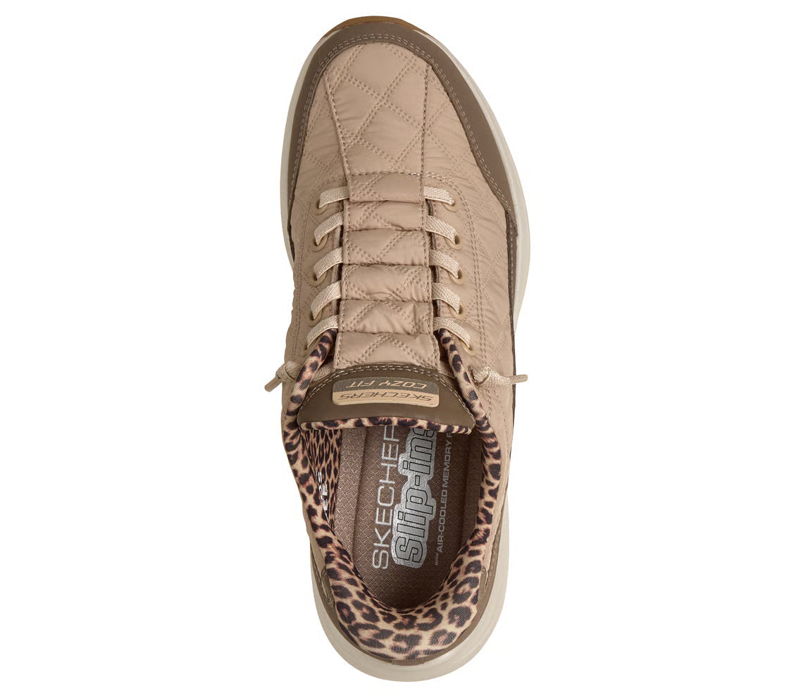Skechers Slip-ins Contour Foam Cozy Fit Leopard Dream 150419-BRN Donna Marrone - Sneakers
