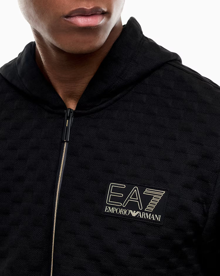 EA7 ARMANI Felpa Premium Label con cappuccio e zip intera 7M002247 AF26241 UC001 nera