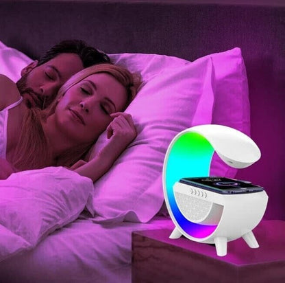 Lampada Rgb E Ricarica Wireless Smartphone Radio Speaker Bluetooth Ricaricabile
