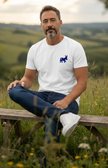 T-shirt Classic Logo Uomo White/Navy