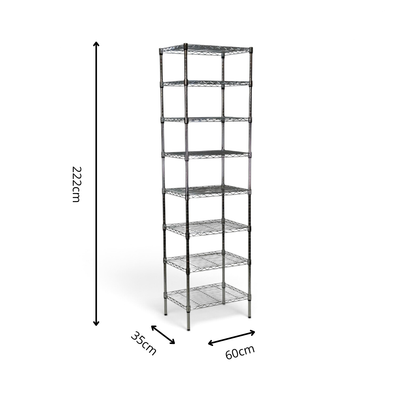 Scaffale Metallika H 222cm  – 8 Ripiani 60×35 cm