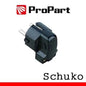Spina schuko 90° nera polybag