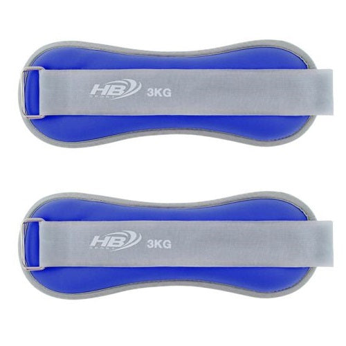 Coppia Pesi Per Caviglie/Polsi Sabbia Sport Fitness Cavigliere Da 1.5kg (3kg) Bl