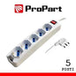Multipresa 5pos bipasso/schuko spina16A +interr.