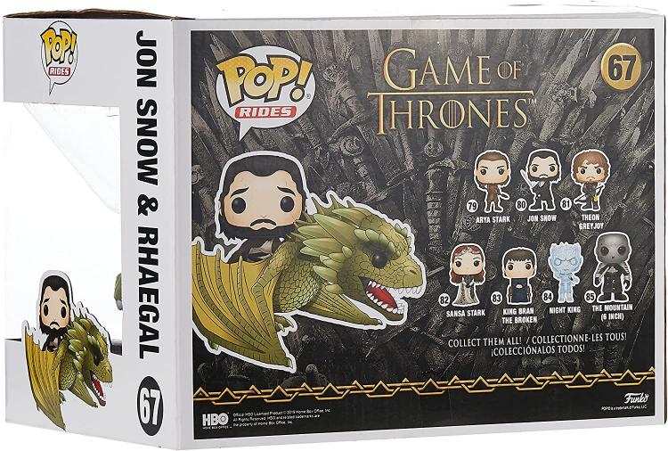 Funko Pop Game Of Thrones 67 Jon Snow W/ Rhaegal - Il Trono Di Spade Figures Tv