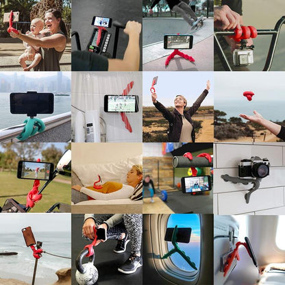 Handy-Stativ Flexibel Smartphone Saugnäpfe Krake Stativ Auto