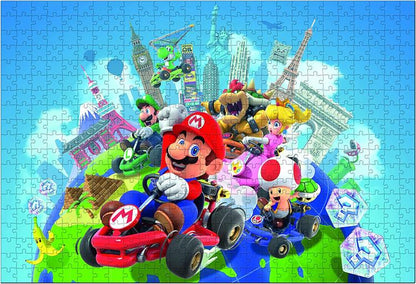 Puzzle 500 Teile Mario Kart Around The World - Swiitch 2 Nintendo + Poster Moves