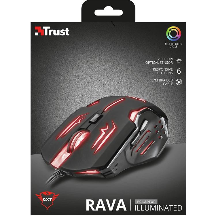 Trust Gaming Maus GXT 108 Rava Beleuchtet RGB PC Laptop PS4 PS5 Xbox One
