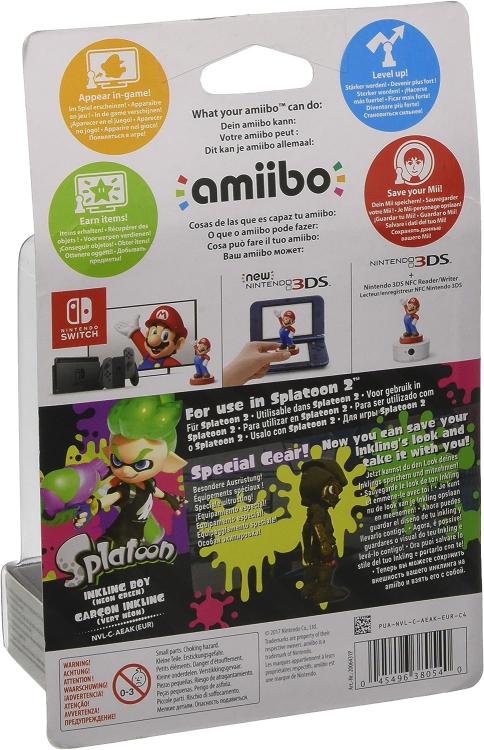 AMIIBO SPLATOON 2 INKLING BOY NINTENDO SWITCH STATUE LIMITED NEON GRÜN JUNGE