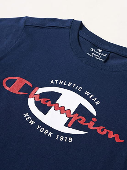 Champion T-shirt da ragazzo manica corta Legacy Graphic 306307 BS503 BLI blu marino