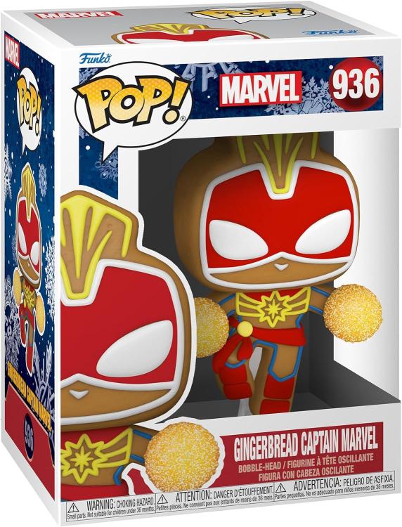 Funko Pop! Marvel Holiday (936) Lebkuchen Captain Marvel Vinyl-Figur 9 cm