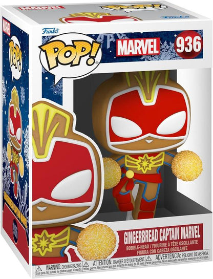 Funko Pop! Marvel Holiday (936) Lebkuchen Captain Marvel Vinyl-Figur 9 cm
