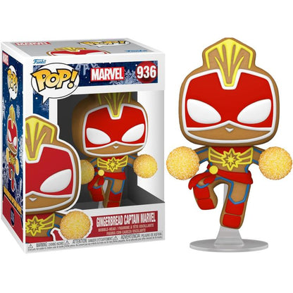 Funko Pop! Marvel Holiday (936) Lebkuchen Captain Marvel Vinyl-Figur 9 cm