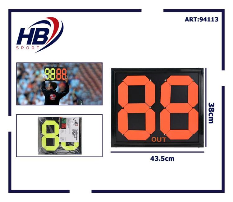 Tabellone Calcio Sport Sostituzioni Cambi Tabella Arbitro A 2 Cifre Fronte/Retro