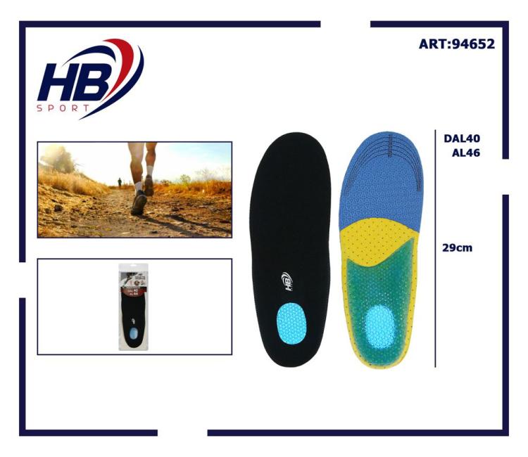 Hb Solette Plantare Uomo In Gel Tpr Gomma Ammortizzante Lavoro Sportive Comode