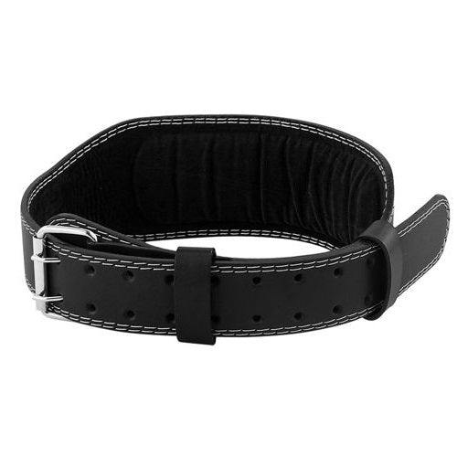Gewichthebergürtel Leder Schwarz Training Bodybuilding Lendenwirbelstütze | M
