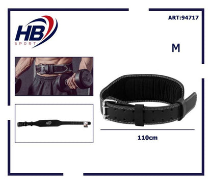 Gewichthebergürtel Leder Schwarz Training Bodybuilding Lendenwirbelstütze | M