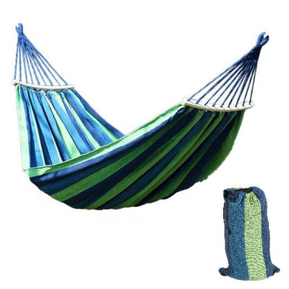 KLASSISCHE EINZELHÄNGEMATTE BAUMWOLLSTOFF HOLZRAHMEN 80X200 GARTEN CAMPING B