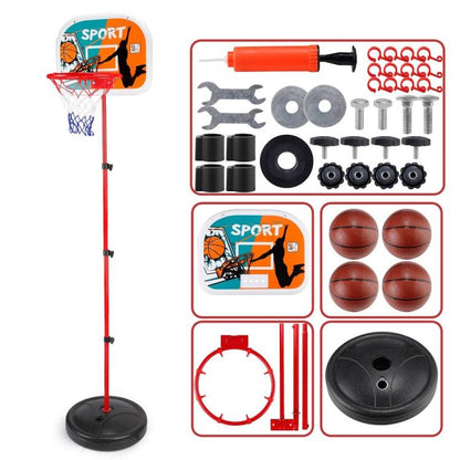 Set Canestro Basket Cerchio Rete + Palla Con Base Tabellone Gioco Bambini |165Cm