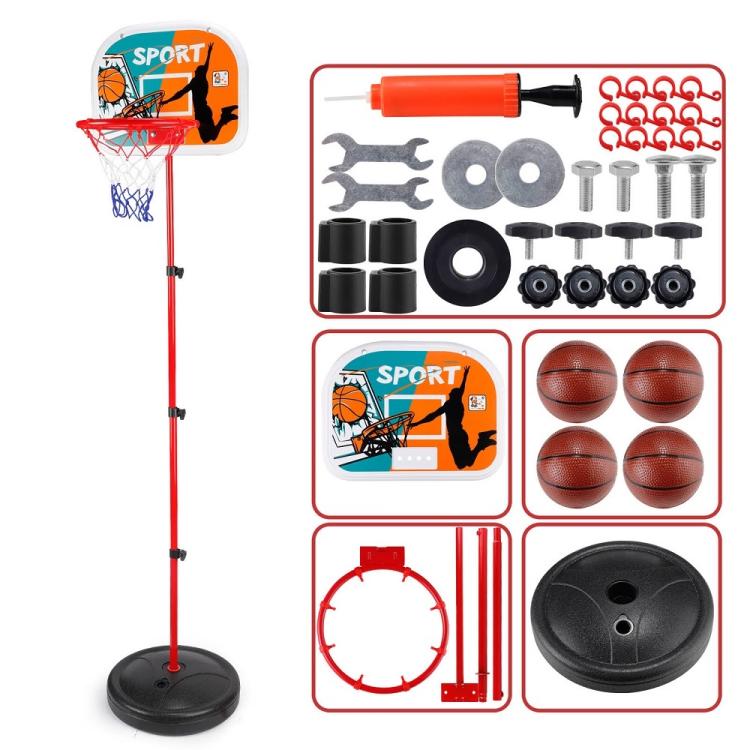 Set Canestro Basket Cerchio Rete + Palla Con Base Tabellone Gioco Bambini |200Cm