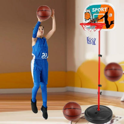 Set Canestro Basket Cerchio Rete + Palla Con Base Tabellone Gioco Bambini |165Cm