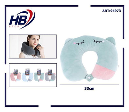 Cuscino Da Viaggio Collo Cervicale In Tessuto Memory Foam Relax Auto Treno Aereo 94973