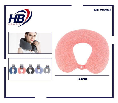 Cuscino Da Viaggio Collo Cervicale In Tessuto Memory Foam Relax Auto Treno Aereo 94980