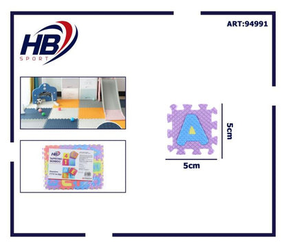 Tappetino Mini Puzzle Bambini 36Pz Da 5Cm Gioco Morbido In Gomma Numeri Alfabeto