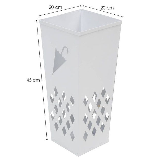 Portaombrelli In Ferro Porta Ombrelli Design Stand Vaschetta Salvagoccia Bianco