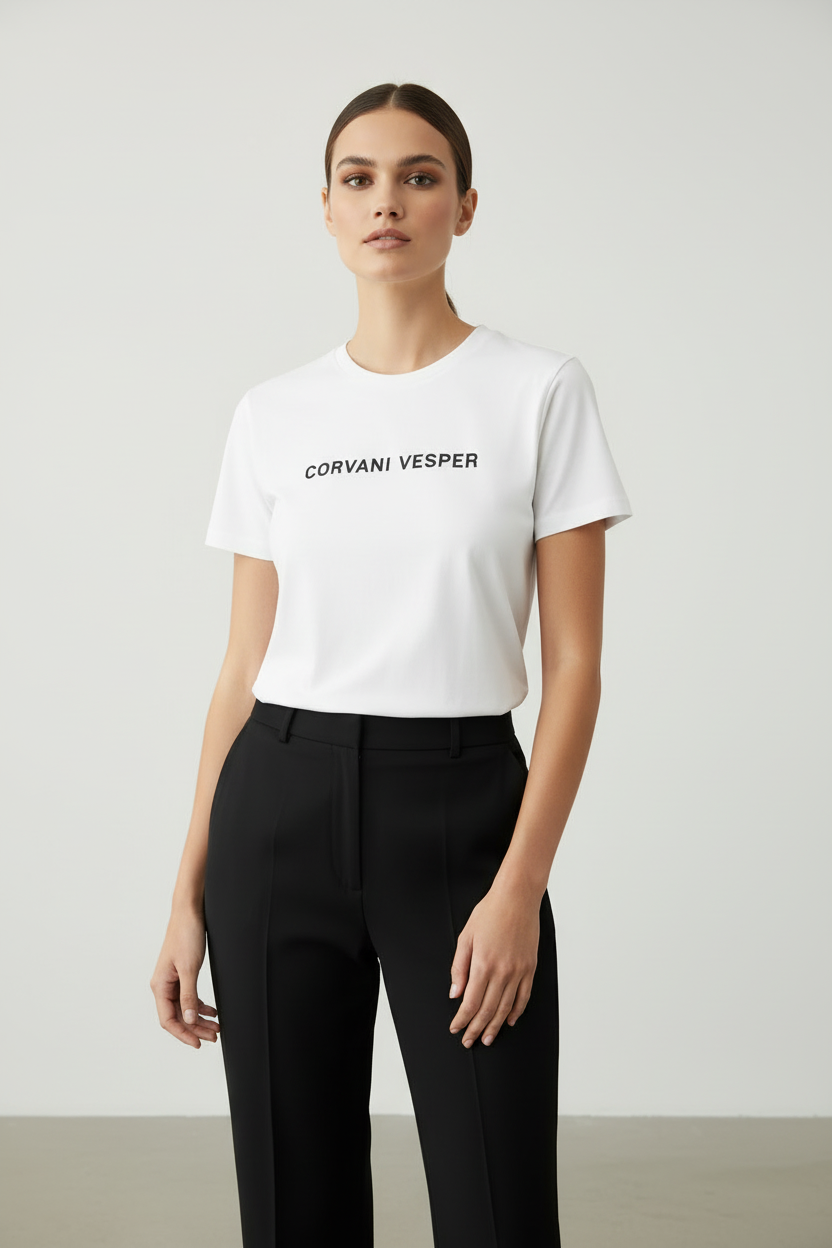 Corvani Vesper Crest Women’s T-shirt White