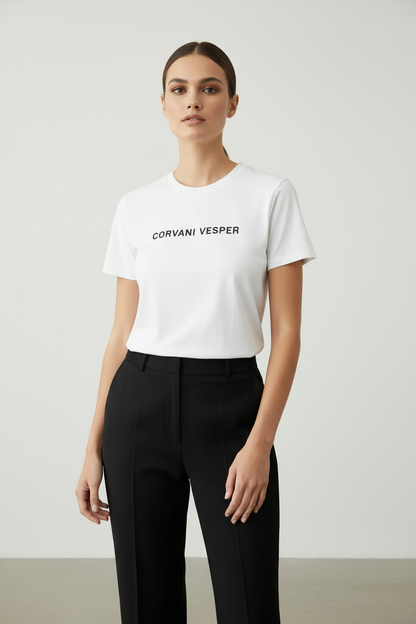 Corvani Vesper Crest Women’s T-shirt White