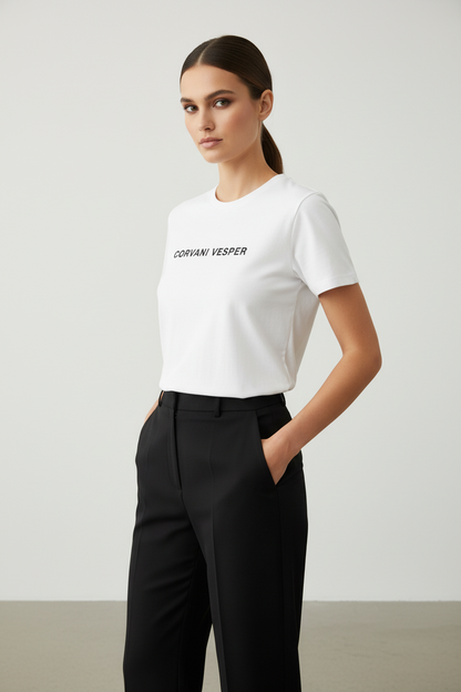Corvani Vesper Crest Women’s T-shirt White